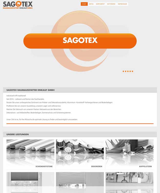 Werbeagentur Hannover - Webdesign Sagotex Raumausstatter Einkauf GmbH Hannover Werbung Homepage