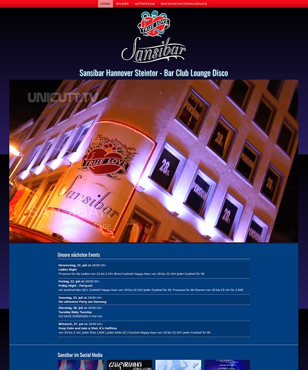 Werbeagentur Hannover - Webdesign Sansibar Club Lounge Hannover